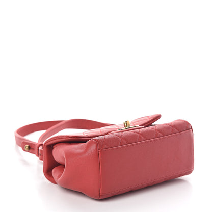 Chanel Shiny Sheepskin Quilted Mini Trapezio Flap Red 4 of 9