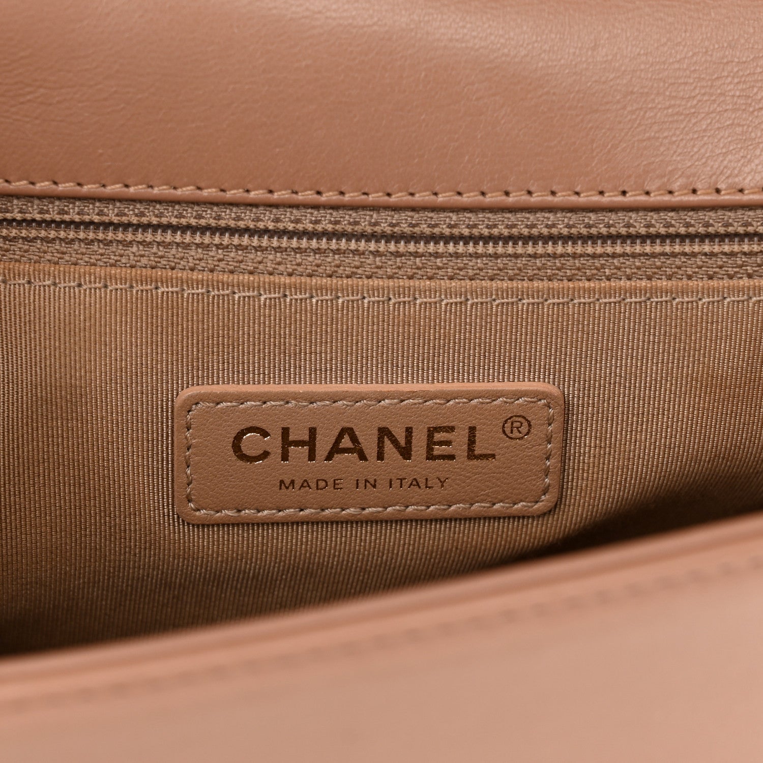 Chanel Calfskin Chevron Quilted New Medium Boy Flap Beige 6 of 15