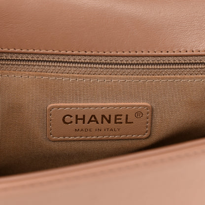 Chanel Calfskin Chevron Quilted New Medium Boy Flap Beige 6 of 15