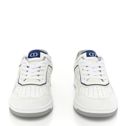Christian Dior Smooth Calfskin Oblique Galaxy Perforated Mens B27 Low Top Sneakers 40 White Blue 2 of 11