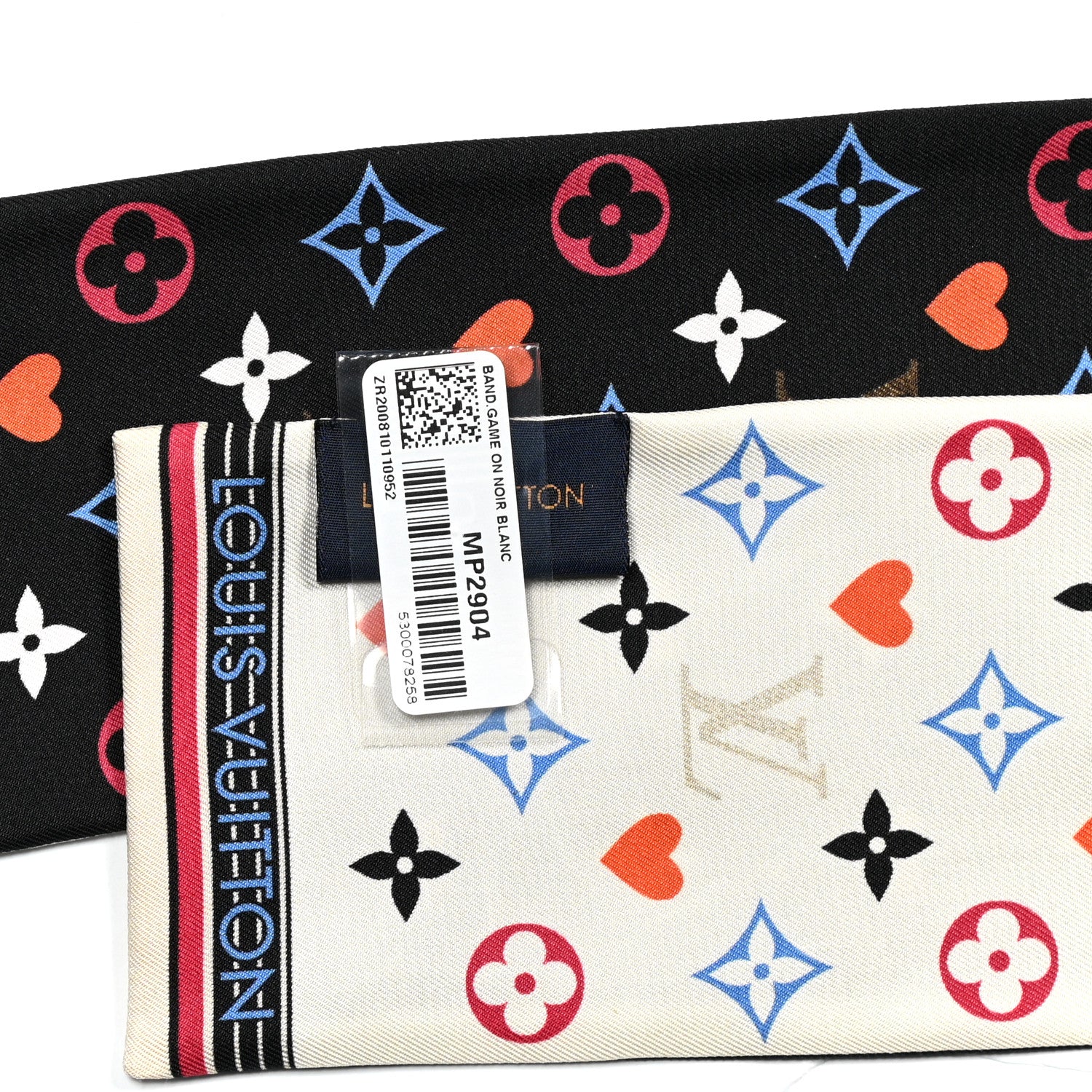 Louis Vuitton Silk Game On Bandeau Black White 3 of 3