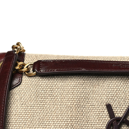 Saint Laurent Cotton Canvas Vintage Calfskin Monogram Medium Niki Chain Satchel Natural Chocolate 10 of 10