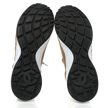 Chanel Suede Goatskin CC Sneakers 41 Dark Beige 5 of 8