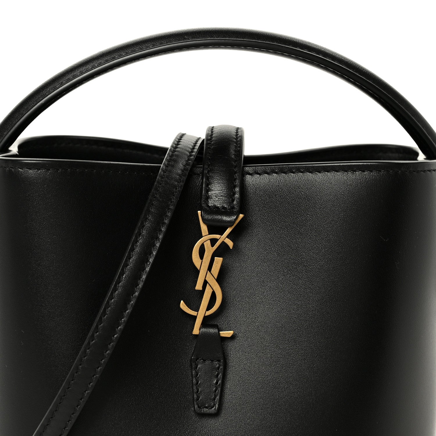 Saint Laurent Shiny Calfskin Le 37 Mini Bucket Bag Black 7 of 10