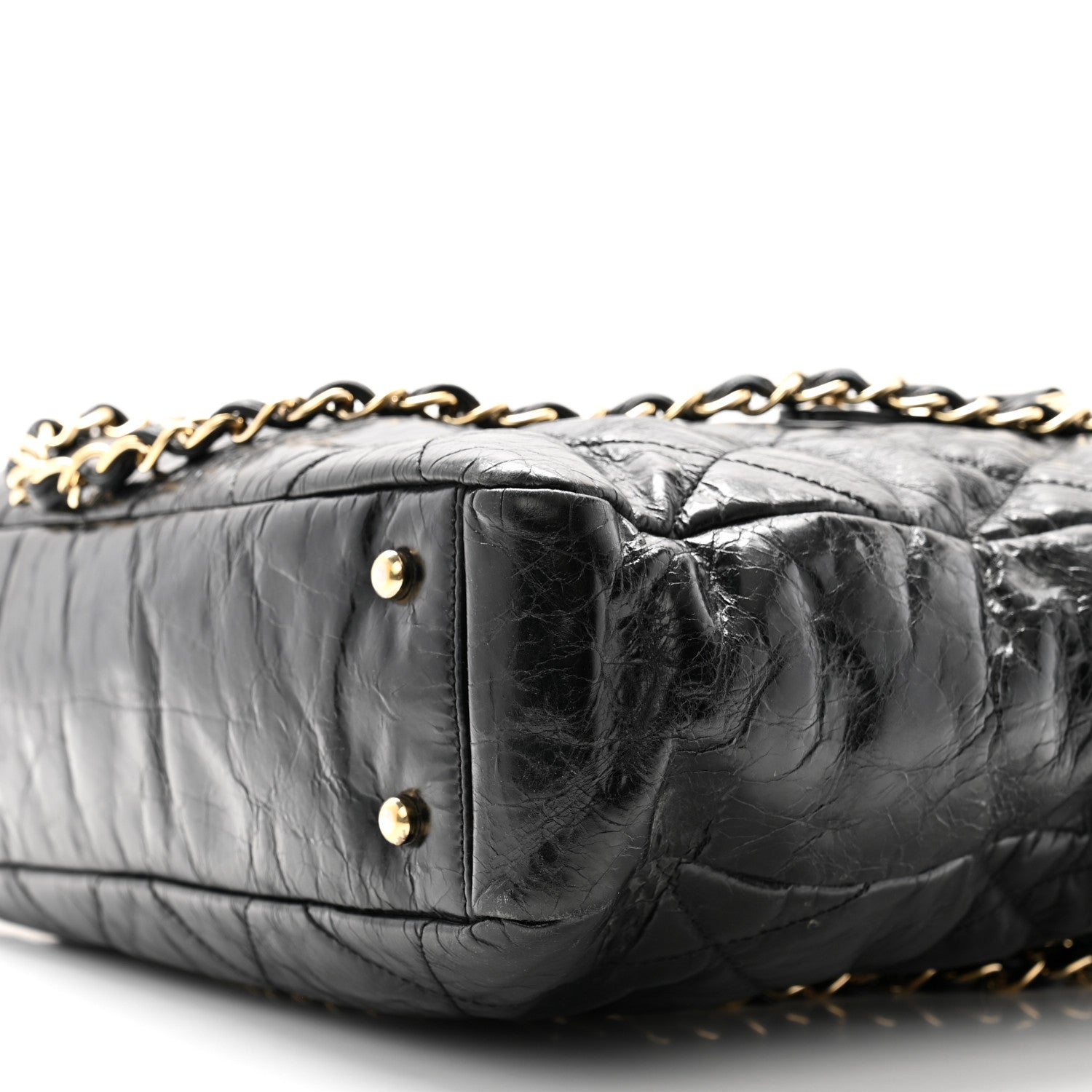 Chanel Glazed Calfskin Lambskin Quilted Portobello Tote Black 10 of 12