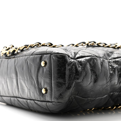 Chanel Glazed Calfskin Lambskin Quilted Portobello Tote Black 10 of 12