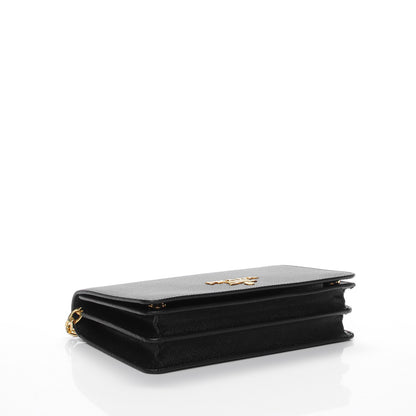 Prada Saffiano Lux Chain Wallet Nero Black 4 of 7