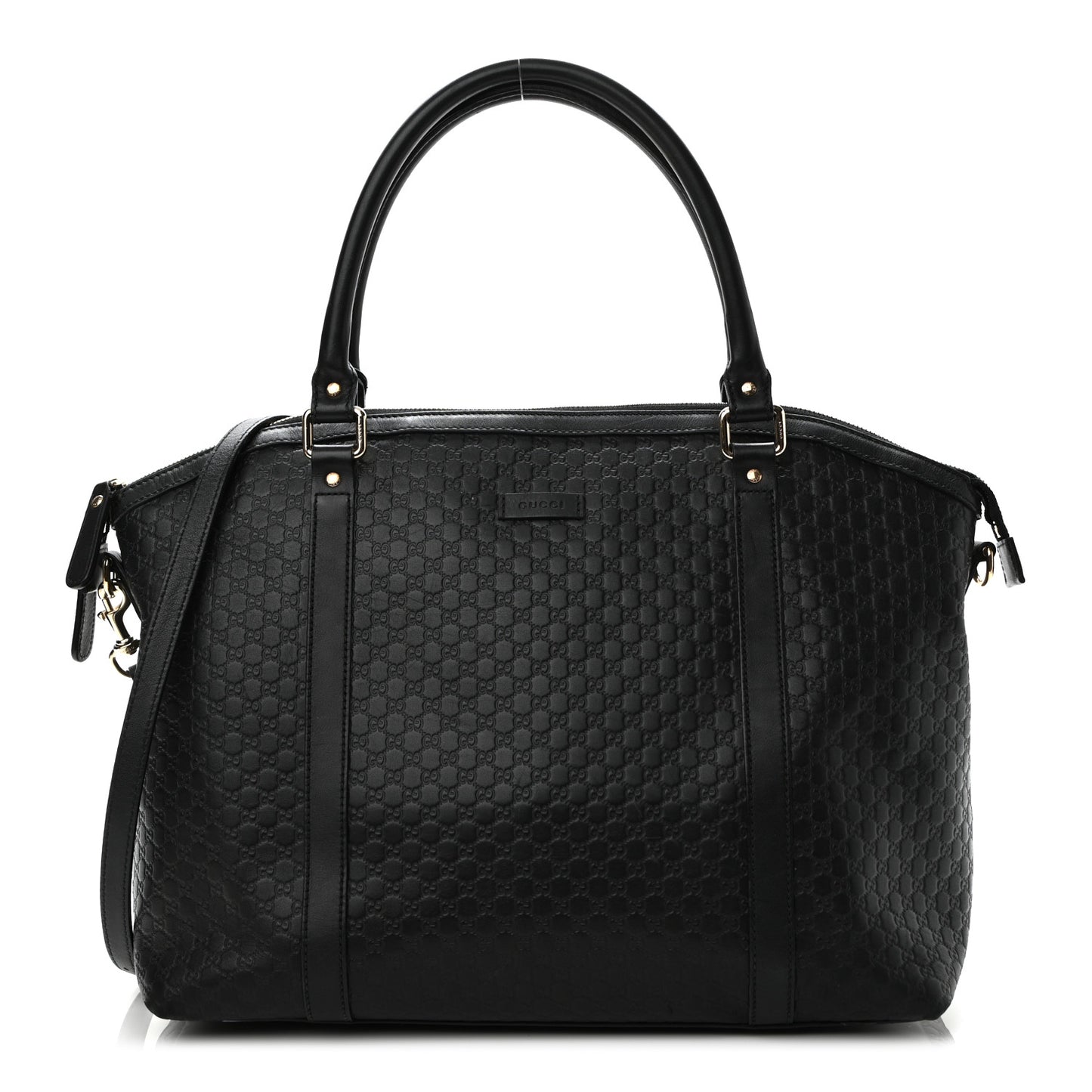 Soft Microguccissima Large Dome Satchel Black