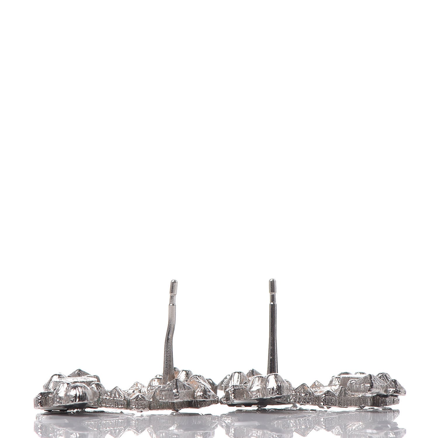 Chanel Baguette Crystal CC Earrings Black Silver 3 of 5