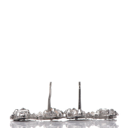 Chanel Baguette Crystal CC Earrings Black Silver 3 of 5