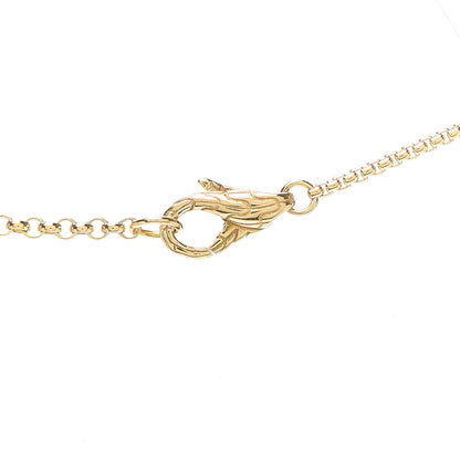 John Hardy 18K Yellow Gold Diamond Modern Chain Square Pendant Necklace 4 of 5
