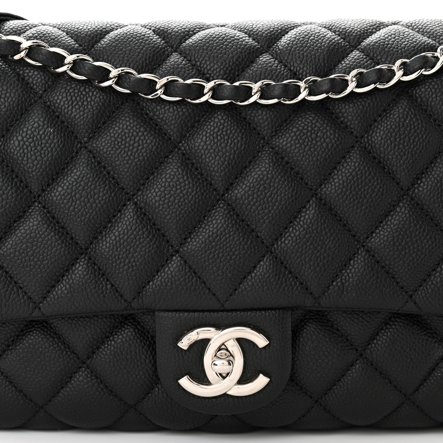 Chanel Caviar Quilted Jumbo Easy Flap Black 8 of 10