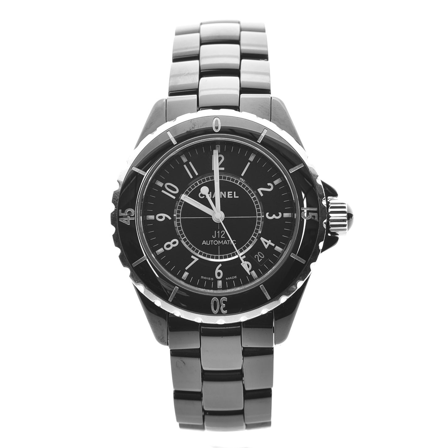 Stainless Steel Ceramic 38mm J12 Automatic Watch Black