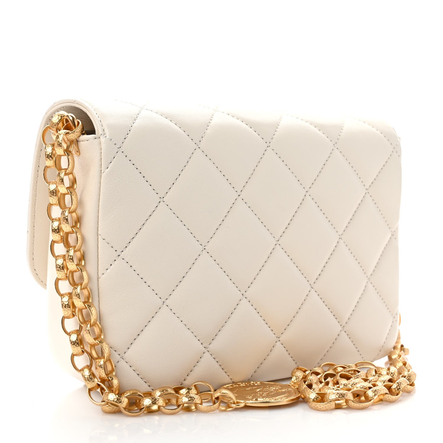 Chanel Lambskin Quilted CC Coin Flap Bag White 3 of 10