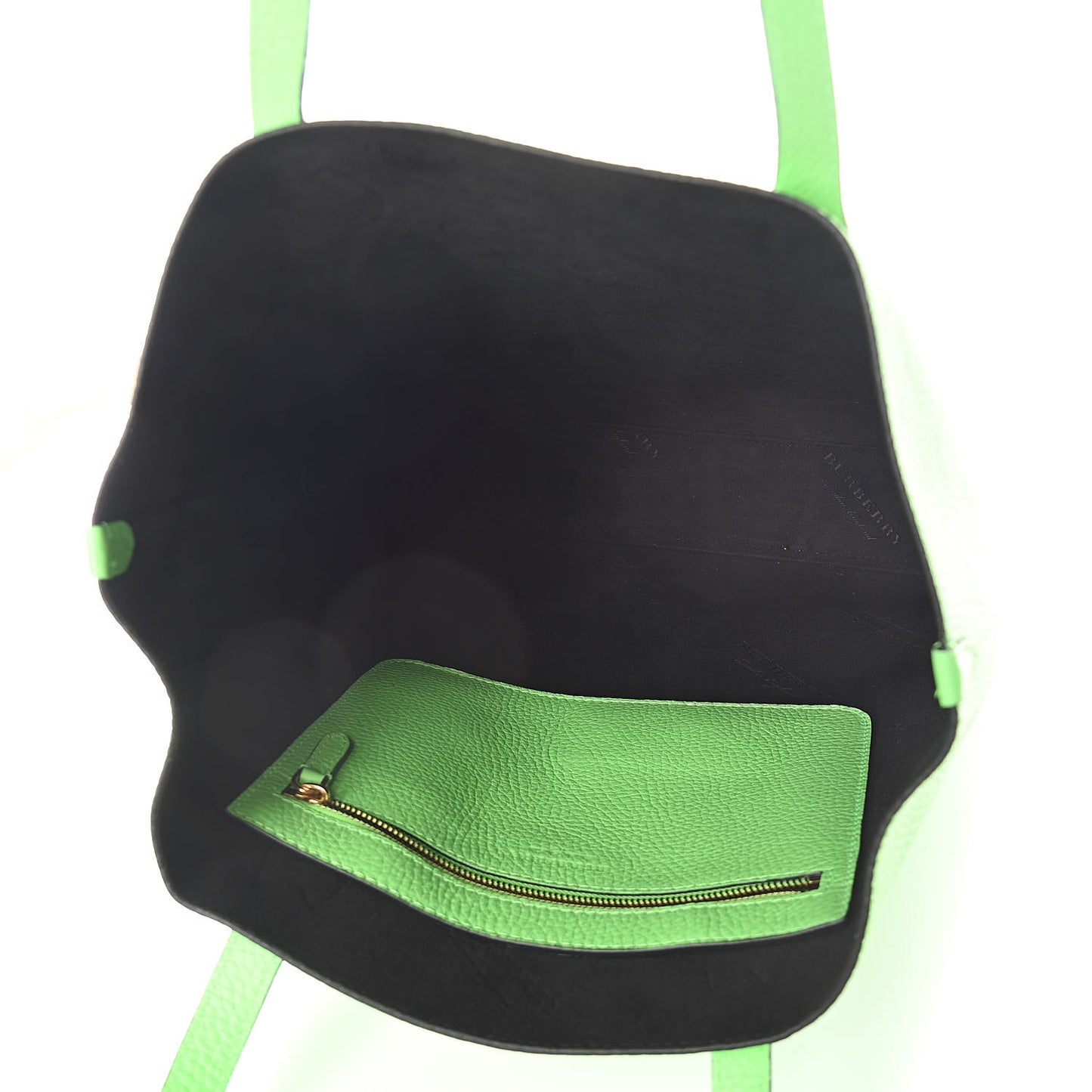 Grainy Calfskin Remington Tote Neon Green