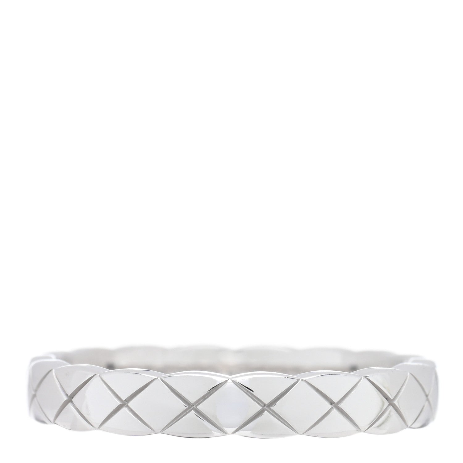 Chanel 18K White Gold Mini Coco Crush Ring 53 6.5 1 of 4