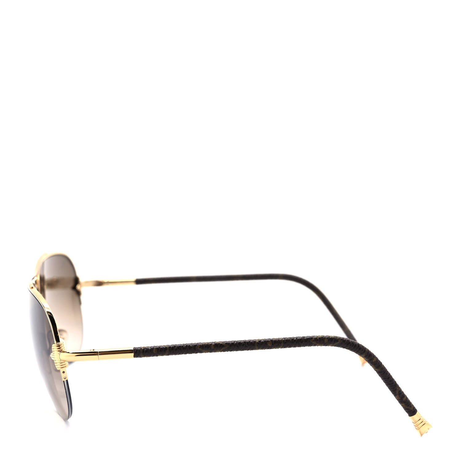 Louis Vuitton Monogram Petite Viola Pilote Aviator Sunglasses Z0571U Brown 3 of 8