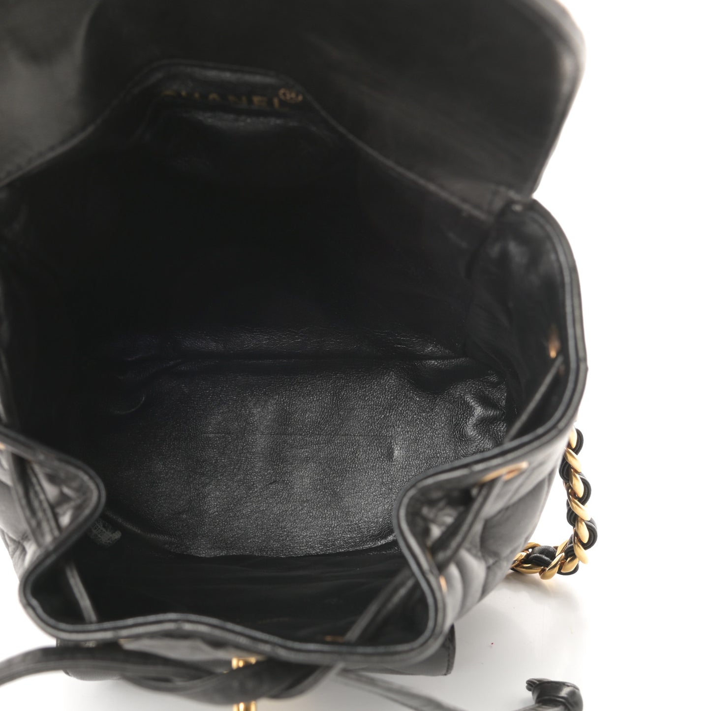 Lambskin Quilted Backpack Black