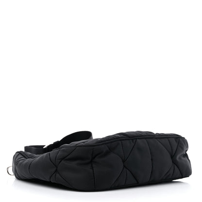 Prada Re-Nylon Triangle Padded Patchwork Shoulder Bag Black 4 of 10