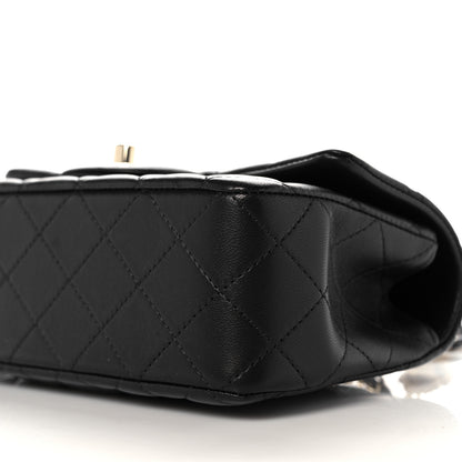 Chanel Lambskin Quilted Mini Lion Charm Top Handle Rectangular Flap Black 9 of 11