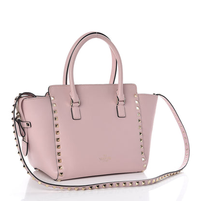 Valentino Garavani Vitello Small Rockstud Double Handle Tote Water Rose 3 of 8