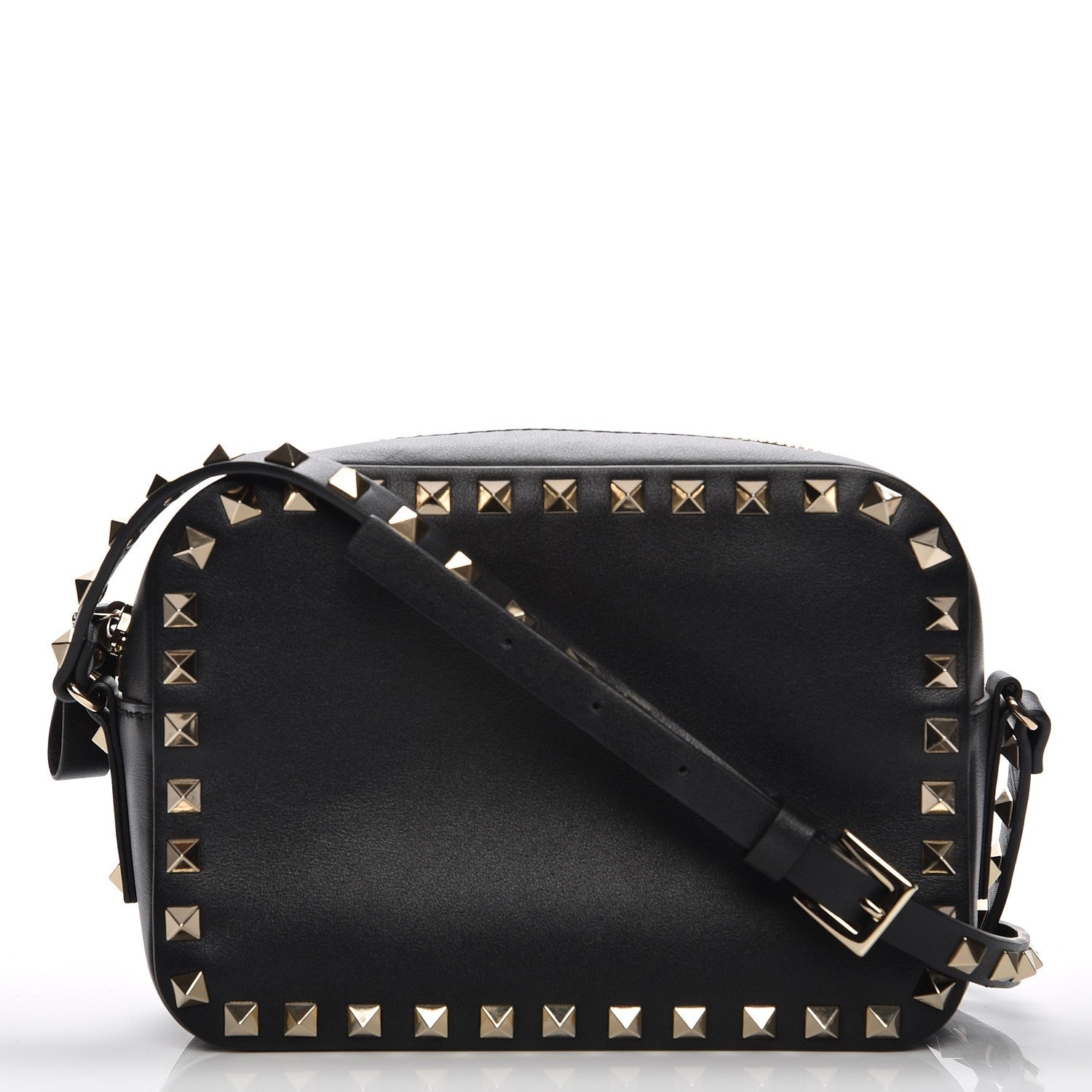 Valentino Garavani Calfskin Rockstud Camera Crossbody Bag Black 1 of 6
