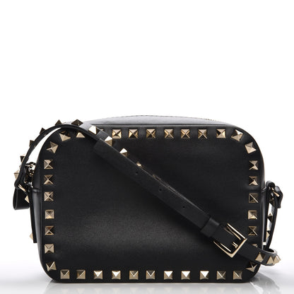 Valentino Garavani Calfskin Rockstud Camera Crossbody Bag Black 1 of 6