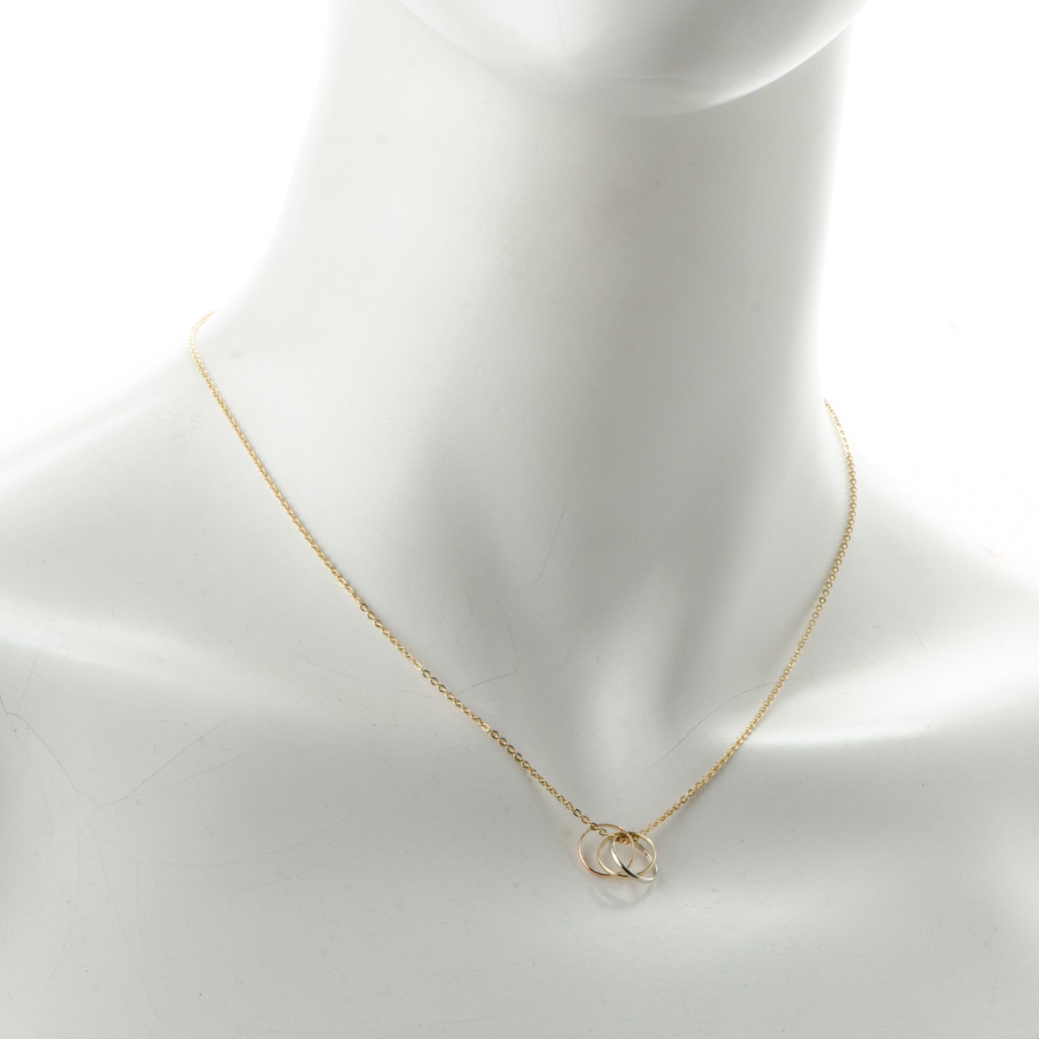 Cartier 18K Pink Yellow White Gold Trinity Pendant Necklace 2 of 5