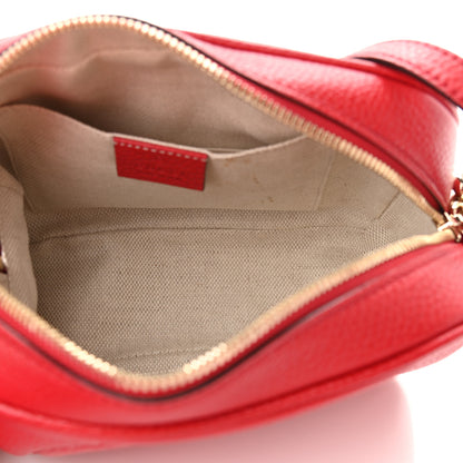 Gucci Pebbled Calfskin Small Soho Disco Bag Tabasco Red 5 of 14