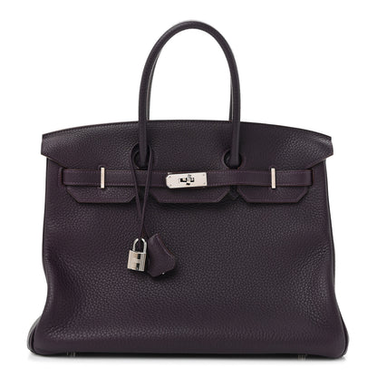 Hermes Taurillon Clemence Birkin 35 Raisin 1 of 15