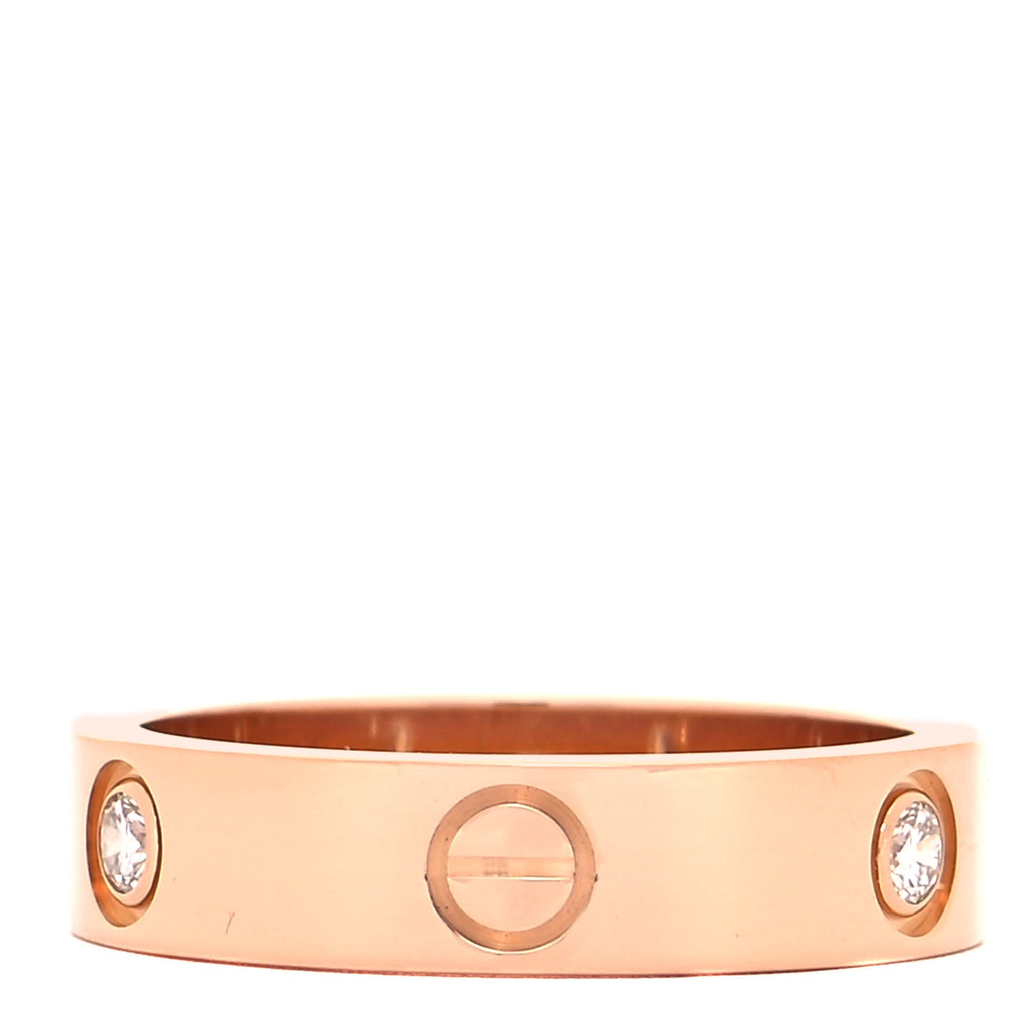 18K Pink Gold 3 Diamond 5.5mm LOVE Ring 61 9.5