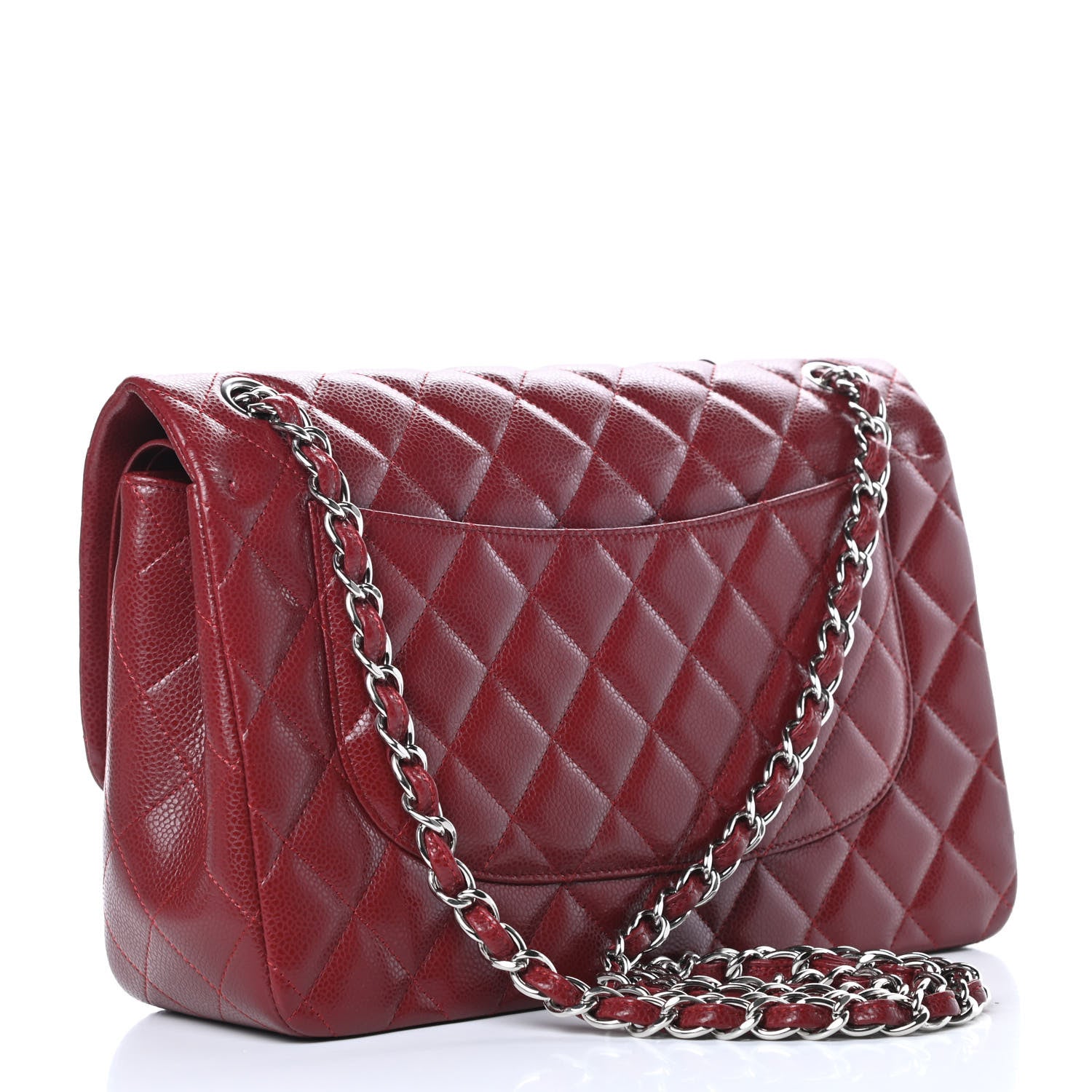 Chanel Caviar Quilted Jumbo Double Flap Dark Red 3 of 11