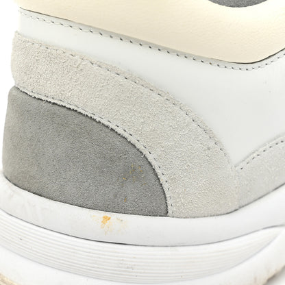 Chanel Suede Calfskin Lambskin High Top CC Sneakers 37 White Blue 11 of 14