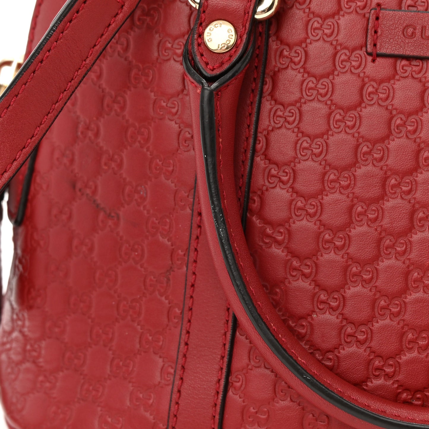 Soft Microguccissima Mini Dome Bag Rosso