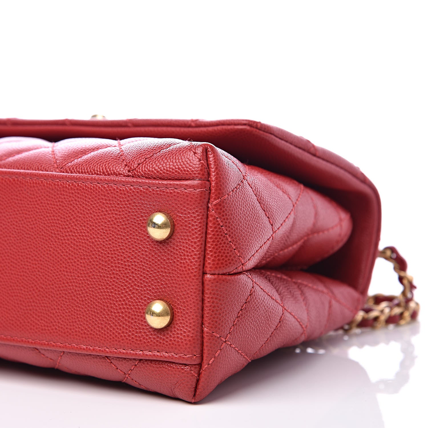 Chanel Caviar Quilted Mini Coco Handle Flap Dark Red 11 of 12