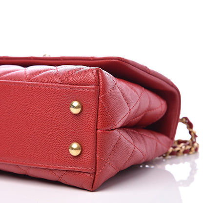Chanel Caviar Quilted Mini Coco Handle Flap Dark Red 11 of 12