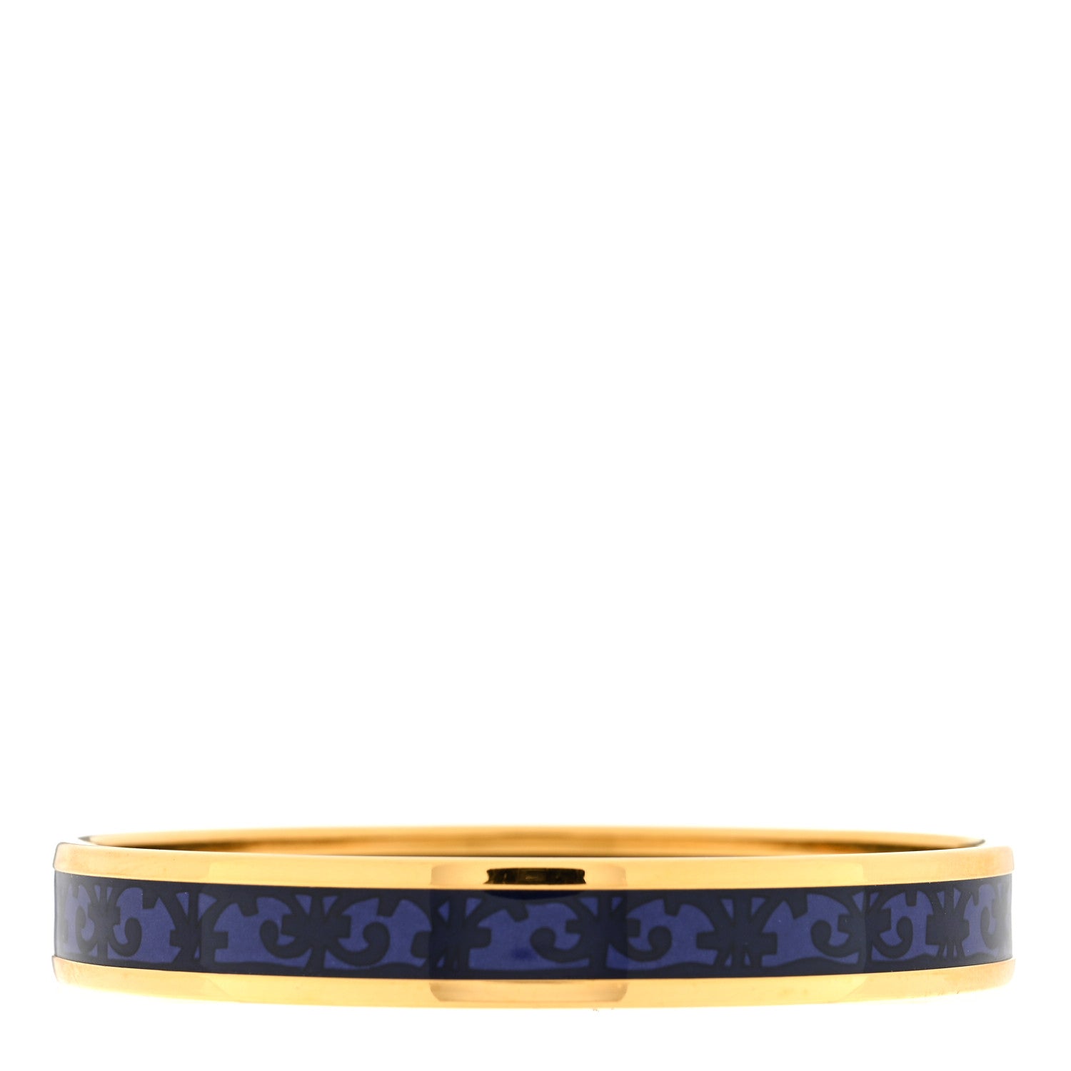 Hermes Enamel Printed Narrow Balcon du Guadalquivir Bracelet 65 Blue 2 of 3