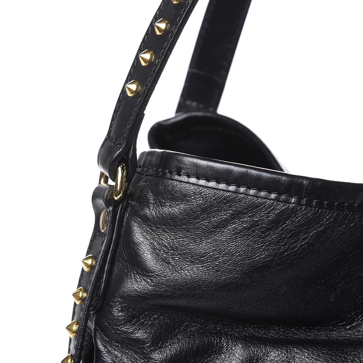 Lambskin Bridle Studs Small Canterbury Tote Black