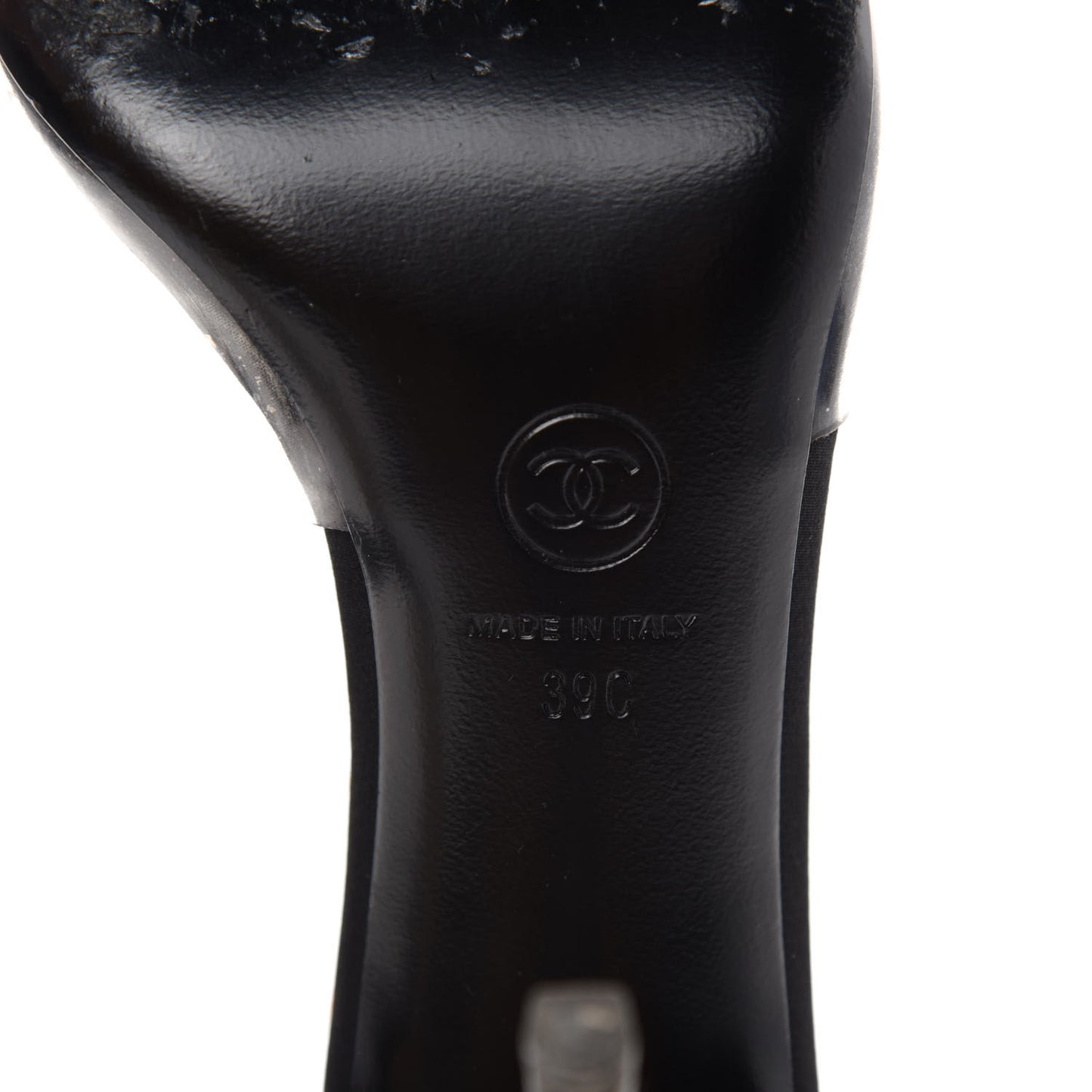 PVC Silk Crepe Cap Toe CC Pumps 39 Black