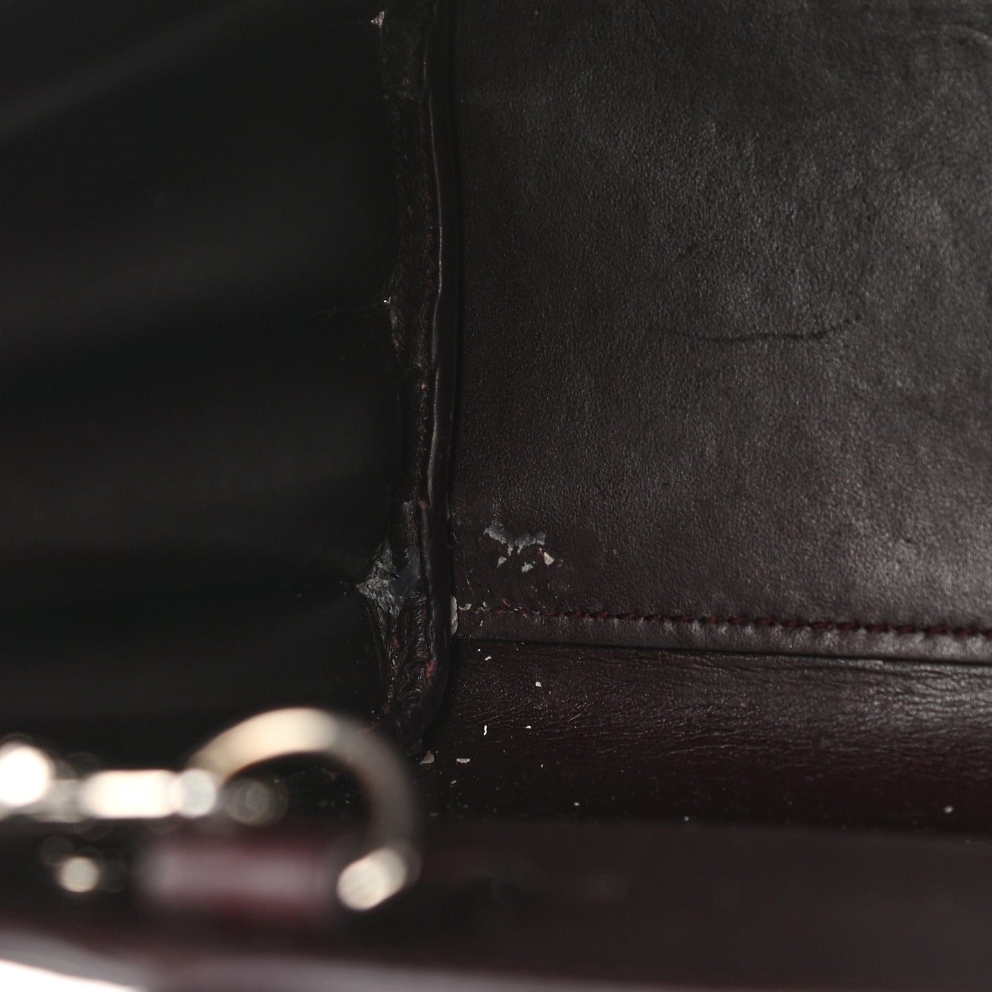 Calfskin Crocodile Embossed Nano Sac De Jour Bordeaux