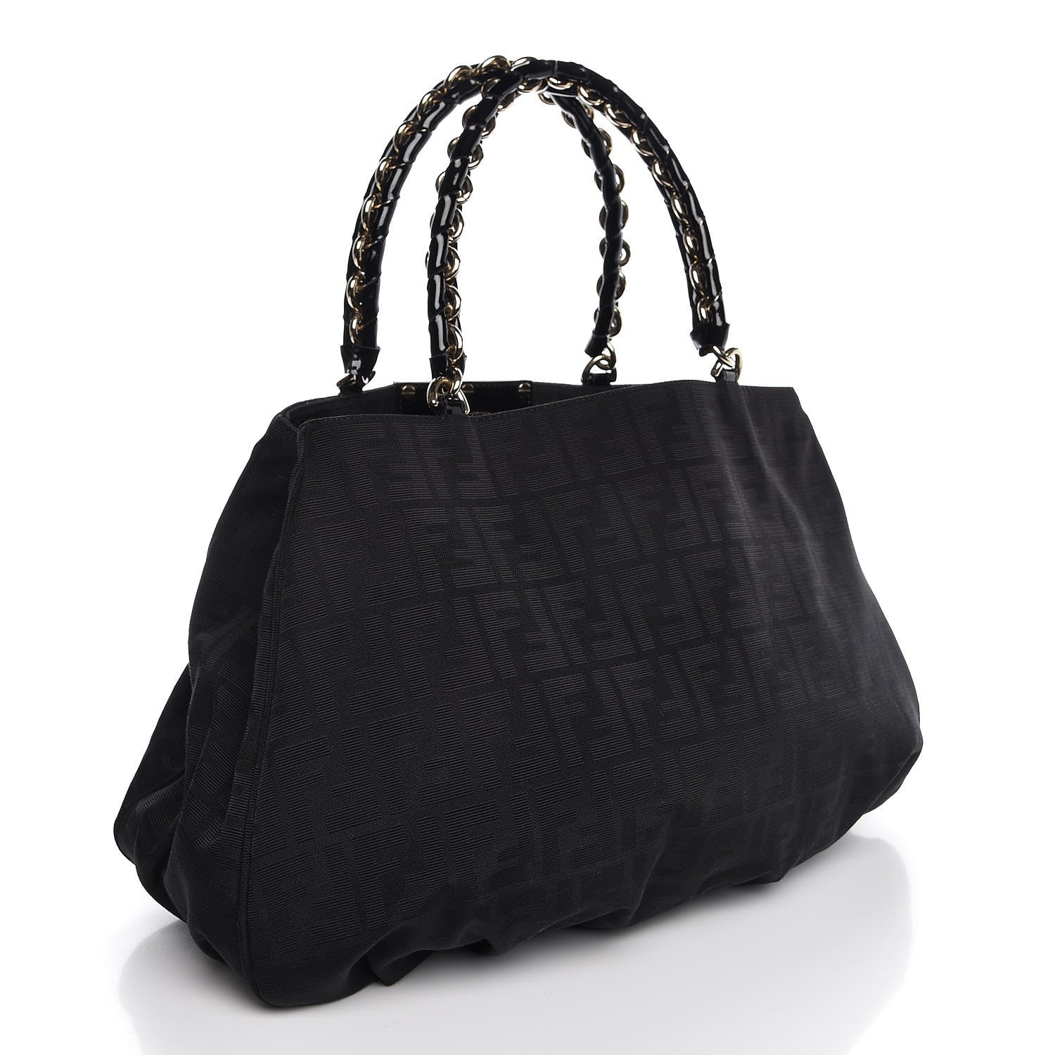 Fendi Zucca Enamel Mia Tote Black 2 of 14