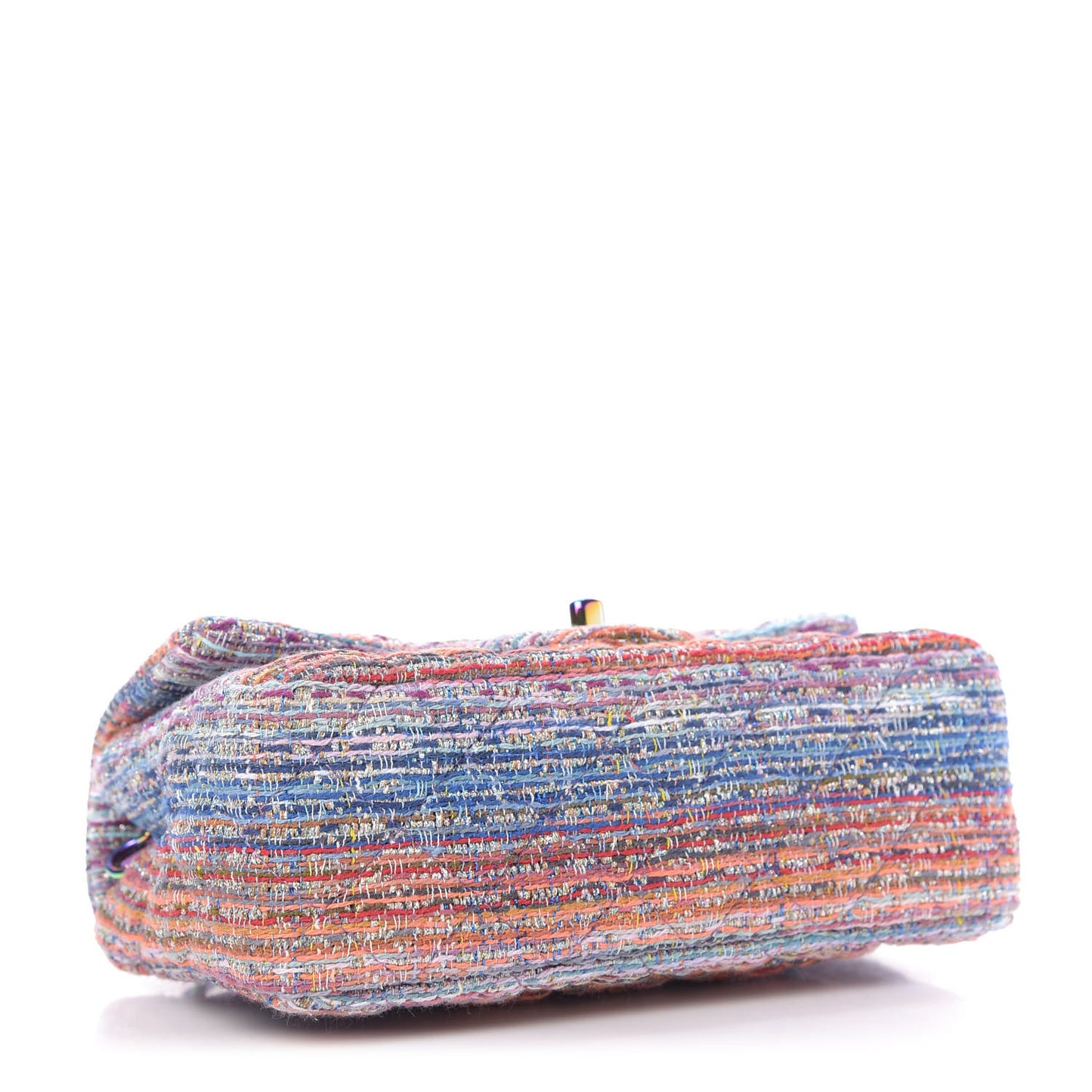 Tweed Quilted Mini Rectangular Flap Blue Pink Orange