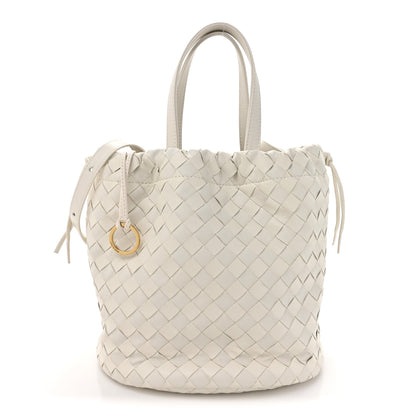 Bottega Veneta Calfskin Intrecciato Small Castello Bucket Bag White 1 of 10