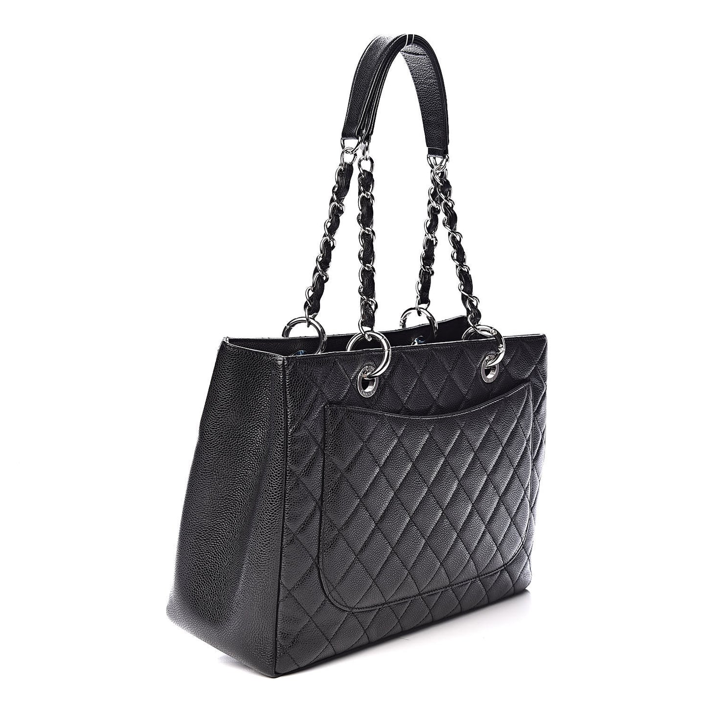 Caviar Quilted Grand Shopping Tote GST Black