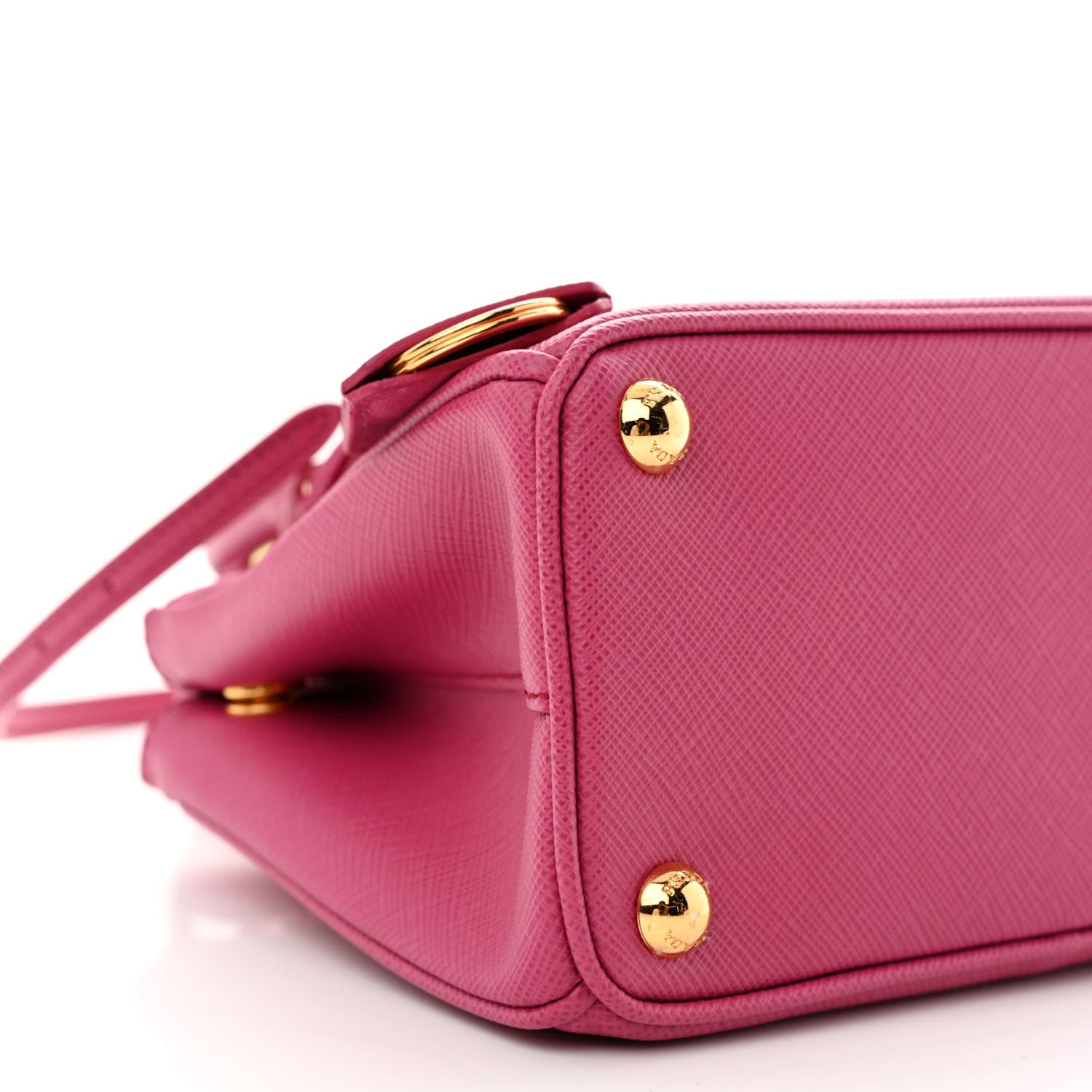Prada Saffiano Lux Micro Galleria Double Zip Tote Peonia 10 of 11