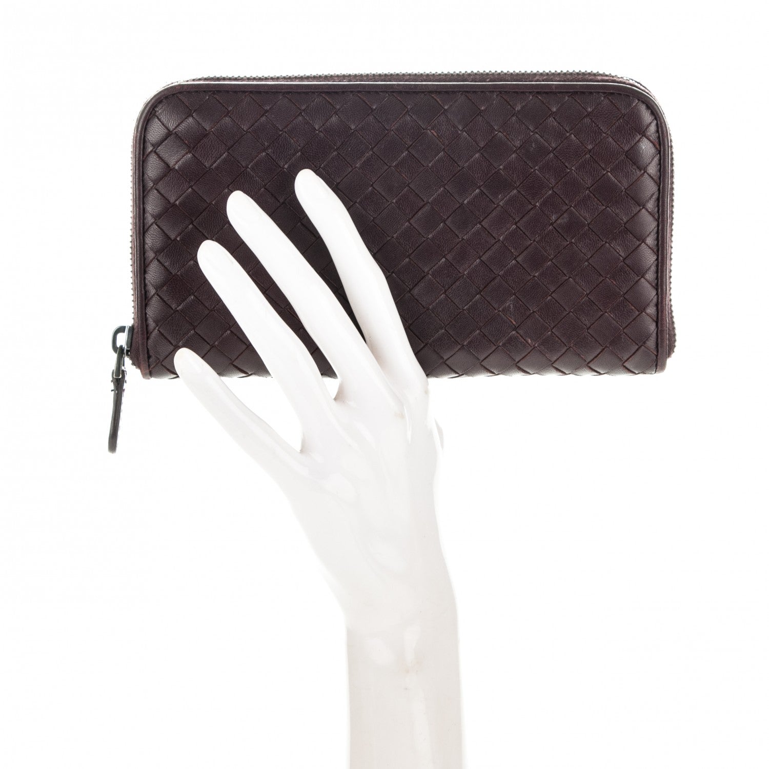 Bottega Veneta Nappa Intrecciato Zip Around Wallet Aubergine 2 of 9