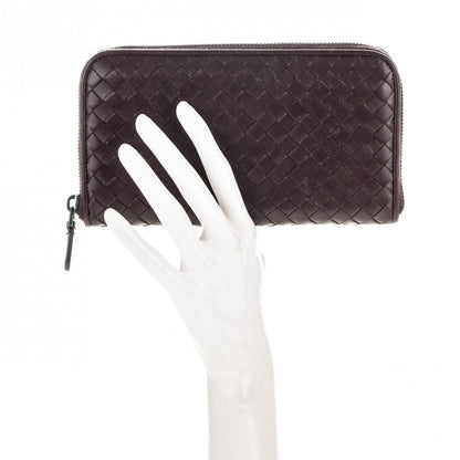 Bottega Veneta Nappa Intrecciato Zip Around Wallet Aubergine 2 of 9