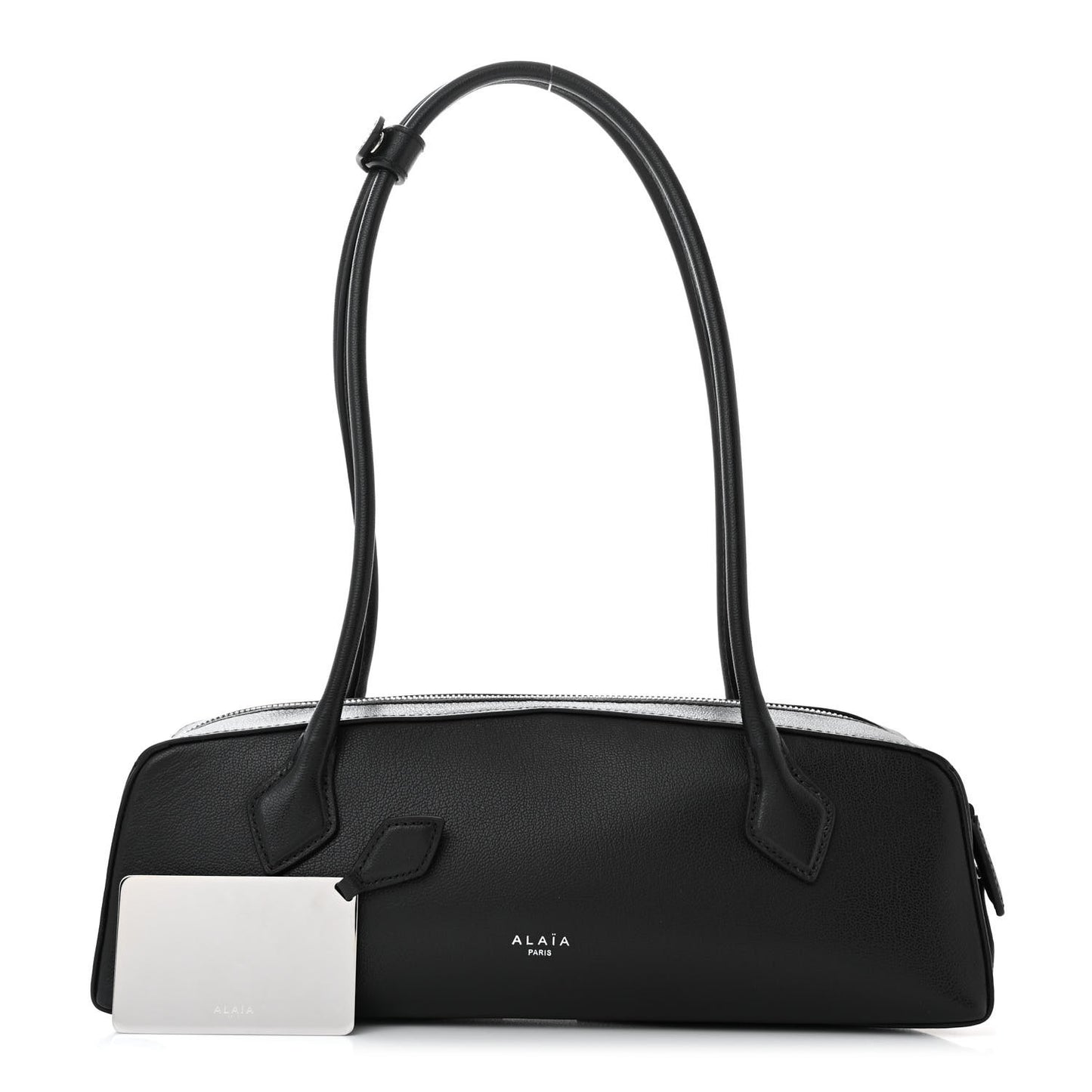 Shiny Goatskin Medium Le Teckel Bag Black