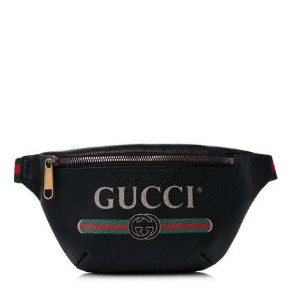 Gucci Grained Calfskin Small Logo Belt Bag Black 1 of 9