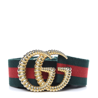 Gucci Canvas Torchon Double G Web Belt 90 36 Verde 1 of 5